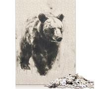 Adult Jigsaw Puzzles 1000 Pieces Bear In Charcoal Art Paper Puzzle for Adults And Teenager Home Decoration Puzzle Toys 1000pcs (75x50cm)