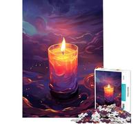 Adult Jigsaw Puzzles 1000 Pieces Beautiful Burning Candle Brain Teaser Game Learning Educational Toys Gifts Birthday Presents for Women (Size 75x50cm)