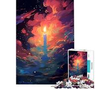 Adult Jigsaw Puzzles 1000 Pieces Beautiful Burning Candle Impossible Game Brain Intelligence Challenge Addictive Toys Gifts Birthday For Family Fun (Size 38x26cm)