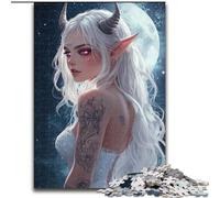 Adult Jigsaw Puzzles 1000 Pieces Beautiful Female Tiefling,Help The Brain Exercise Addictive Toys to Cultivate Patience Perfect Decoration 38x26cm