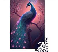 Adult Jigsaw Puzzles 1000 Pieces Beautiful Peacock Glow Paper Puzzles for Adults Sustainable Puzzle Games 1000pcs (38x26cm)