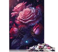 Adult Jigsaw Puzzles 1000 Pieces Beautiful Rose Wooden Puzzles for Adults Sustainable Puzzle Games 1000pcs (75x50cm)