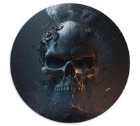 Adult Jigsaw Puzzles 1000 Pieces Beautiful Skull 1000 Piece Round Jigsaw Ideal DIY Decor & Brain Teaser Gift 67.5x67.5cm
