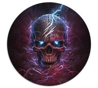 Adult Jigsaw Puzzles 1000 Pieces Beautiful Skull Round Jigsaw Puzzle 1000 Pieces Family Game Night, Home Decor & Brain Training Gift 67.5x67.5cm