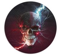 Adult Jigsaw Puzzles 1000 Pieces Beautiful Skull Round Paper Puzzles Brain Challenge Gift,Educational Activity for Teenagers (Size 67.5x67.5cm)