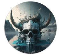 Adult Jigsaw Puzzles 1000 Pieces Beautiful Skull Round Puzzles Family Activity Game for Teenager, DIY Home Decor Brain Teaser Gift 1000pcs (67.5x67.5cm)
