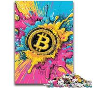 Adult Jigsaw Puzzles 1000 Pieces Bitcoin Logo Challenging Game And Family Play Wall Decoration Unique Birthday And Xmas Gifts 26x38cm