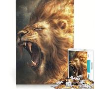 Adult Jigsaw Puzzles 1000 Pieces Black And Gold Lions, Relaxing Games, Difficult Challenge, Enhance Love between Couples 38x26cm