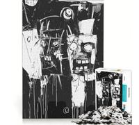 Adult Jigsaw Puzzles 1000 Pieces Black And White Abstract Figures, Relaxing Games, Difficult Challenge, Enhance Love between Couples 38x52cm