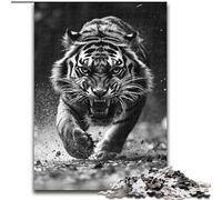 Adult Jigsaw Puzzles 1000 Pieces Black And White Tiger, Brain Teaser For Wall Decoration Unique Birthday And Xmas Gifts for for Age 14 (Size 50x75cm)