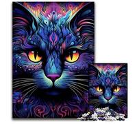 Adult Jigsaw Puzzles 1000 Pieces Black Cat Jigsaw Puzzles for Adults High-Difficulty Brain Teaser for Teenagers 26X38CM/10.23x14.96inch