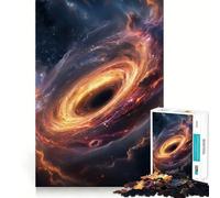 Adult Jigsaw Puzzles 1000 Pieces Black Hole of The Universe Sharp Cut Art, Focus Fun Game, Calm Play Time, Christmas Fun Gift (38x26cm)