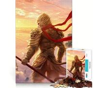 Adult Jigsaw Puzzles 1000 Pieces Black Myth Wukong Sunset Neat Fit Decor, Mental Skill Game, Casual Fun Time, Xmas Art Display (38x26cm)