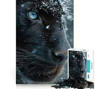 Adult Jigsaw Puzzles 1000 Pieces Black Panther in Snow Neat Fit Decor, Mental Skill Game, Casual Fun Time, Xmas Art Display (38x26cm)