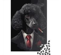 Adult Jigsaw Puzzles 1000 Pieces Black Poodle Puzzles Jigsaw Puzzles for Adults Educational Game Challenge Toy 1000pcs (38x26cm)