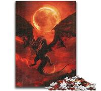 Adult Jigsaw Puzzles 1000 Pieces Blood Moon Dragon Teenager Jigsaw,Stress Reliever Staycation Kill Time Home Decoration Toys (26x38cm)