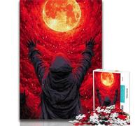 Adult Jigsaw Puzzles 1000 Pieces Blood Moon Ninja Adult Puzzles,family Fun Games Is Ideal As A Gift for The Whole Family (size 38x26cm)