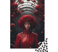 Adult Jigsaw Puzzles 1000 Pieces Blood Red Shadow Wood Jigsaw Puzzles for Adults Educational Game Challenge Toy 1000pcs (75x50cm)