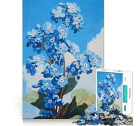 Adult Jigsaw Puzzles 1000 Pieces Bloom in Forget-Me-Nots Neat Fit Decor, Mental Skill Game, Casual Fun Time, Xmas Art Display (50x75cm)