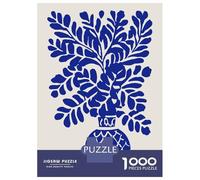 Adult Jigsaw Puzzles 1000 Pieces Blue Floral Arrangement in A Vase Adult Puzzles Hands-on Game Analysis And Logic Gifts for Friends And Family 38x26cm/1000pcs