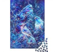 Adult Jigsaw Puzzles 1000 Pieces Blue Galaxy Birds Wood Jigsaw Puzzles for Adults Educational Game Challenge Toy 1000pcs (75x50cm)