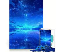 Adult Jigsaw Puzzles 1000 Pieces Blue Reflections Starry Sky Sharp Cut Art, Focus Fun Game, Calm Play Time, Christmas Fun Gift (38x52cm)