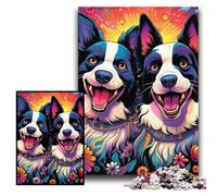 Adult Jigsaw Puzzles 1000 Pieces Border Collie Impossible Jigsaw Puzzles for Adults 26x38 cm Educational Brain Teaser, Artistic Home & Office Decor, 14+ Age