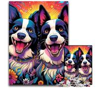 Adult Jigsaw Puzzles 1000 Pieces Border Collie Jigsaw Puzzles for Adults High-Difficulty Brain Teaser for Teenagers 26X38CM/10.23x14.96inch