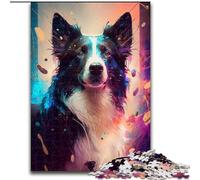 Adult Jigsaw Puzzles 1000 Pieces Border Collie Puzzle 1000 Pieces Jigsaw Impossible Hard Challenge Toy for Teenagers (Size 26x38cm)