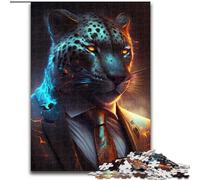 Adult Jigsaw Puzzles 1000 Pieces Boss Leopard Challenging Puzzles size 26x38cm Brain Challenge Gift, Educational Activity for Teenagers