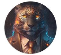 Adult Jigsaw Puzzles 1000 Pieces Boss Leopard Paper Jigsaw Challenging Brain Teaser,Family Activity,Home Decor, (Size 67.5x67.5cm)