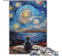 Adult Jigsaw Puzzles 1000 Pieces Boy Under The Stars Puzzle for Teenager & Families, Perfect DIY Decor & Brain-Teasing Challenge (size 50x75cm)