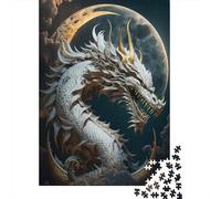 Adult Jigsaw Puzzles 1000 Pieces Brave Dragon Wooden Puzzles for Adults Sustainable Puzzle Games 1000pcs (75x50cm)