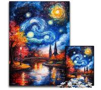 Adult Jigsaw Puzzles 1000 Pieces Bridge Under The Night Sky Cardboard Puzzles for 14+ Difficult to Complete But Fun And Humorous Birthday Gift 26X38CM