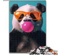 Adult Jigsaw Puzzles 1000 Pieces Bubble Gum Panda Jigsaw Puzzle Made of Wood Gift for Men And Women, Daily & Special Occasion size 50X75CM