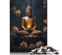 Adult Jigsaw Puzzles 1000 Pieces Buddha Art Paper Jigsaw Puzzles for Adults Educational Game Challenge Toy 1000pcs (38x26cm)
