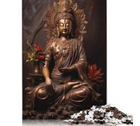 Adult Jigsaw Puzzles 1000 Pieces Buddha Art Paper Puzzles for Adults Sustainable Puzzle Games 1000pcs (38x26cm)