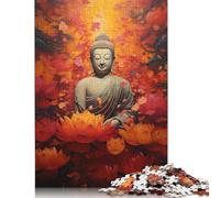Adult Jigsaw Puzzles 1000 Pieces Buddha Art Wooden Puzzles for Adults Sustainable Puzzle Games 1000pcs (75x50cm)