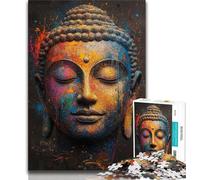Adult Jigsaw Puzzles 1000 Pieces Buddha Oil Painting, Great Gift for Adults,is Ideal As Gifts for The Whole Family for And Age 14 38x26cm