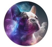 Adult Jigsaw Puzzles 1000 Pieces Bulldog Round Jigsaw Puzzle 1000 Pieces Family Game Night, Home Decor & Brain Training Gift 67.5x67.5cm