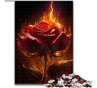 Adult Jigsaw Puzzles 1000 Pieces Burning Rose Difficult Puzzles for Adults for Teenagers Educational Games Gifts (Size 26x38cm)