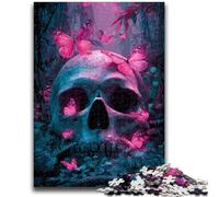 Adult Jigsaw Puzzles 1000 Pieces Butterfly And Skull Adult Jigsaw,Educational Games Home Decoration Unique Home Decor And Gifts (75x50cm)