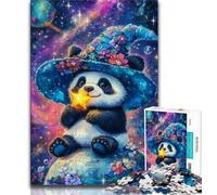Adult Jigsaw Puzzles 1000 Pieces Cartoon Panda Wizard Puzzles for Teenagers,Stress Reliever Staycation Kill Time Wishlist with Santa Claus 75x50cm