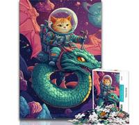 Adult Jigsaw Puzzles 1000 Pieces Cat And Dragon,Help The Brain Exercise Addictive Toys to Cultivate Patience Gift For Birthdays (38x26cm)