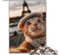 Adult Jigsaw Puzzles 1000 Pieces Cat Taking Selfie, Educational Games Home Decoration Suitable for Desktop Decoration (size 50x75cm)