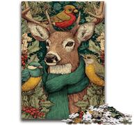 Adult Jigsaw Puzzles 1000 Pieces Cat with Green Scarf for Age 14 Years And over Decompressing Intellectual Educational Toy Great Gift 26x38cm