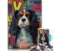 Adult Jigsaw Puzzles 1000 Pieces Cavalier King Charles Spaniel Dog,Decompressing Intellectual Educational Toy Is Ideal As Gifts for The Whole Family 75x50cm