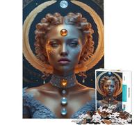 Adult Jigsaw Puzzles 1000 Pieces Celestial Woman with Feathers And Jewels Difficult And Challenge Presents for Women Toy Wall Decor for Age 14+ Game (50X75CM)