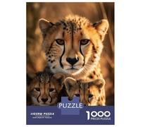 Adult Jigsaw Puzzles 1000 Pieces Cheetah Wildlife Photo Jigsaws for Adults Brain Teaser Game A Work of Art Educational Challenge 52x38cm/1000pcs