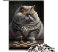 Adult Jigsaw Puzzles 1000 Pieces Chess Cat Puzzle Brain Teaser Game for Teenagers, for Family Game Night (size : 26x38cm)